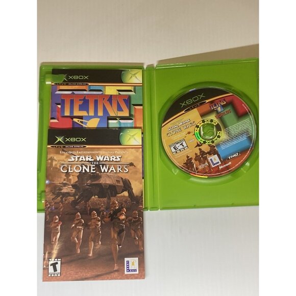 Star Wars The Clone Wars + Tetris Worlds (Original Xbox) CIB COMPLETE & TESTED - Picture 2 of 8
